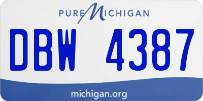 MI license plate DBW4387