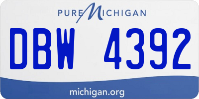 MI license plate DBW4392