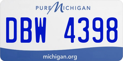 MI license plate DBW4398
