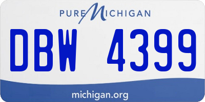 MI license plate DBW4399