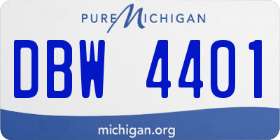 MI license plate DBW4401