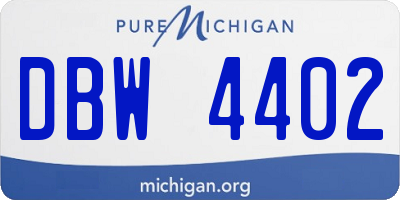 MI license plate DBW4402