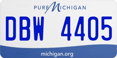 MI license plate DBW4405