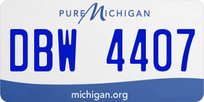 MI license plate DBW4407