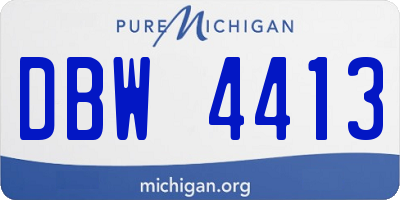 MI license plate DBW4413