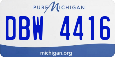 MI license plate DBW4416