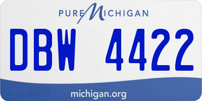 MI license plate DBW4422