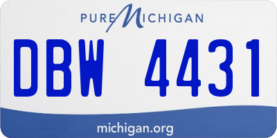 MI license plate DBW4431
