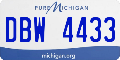 MI license plate DBW4433