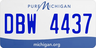 MI license plate DBW4437