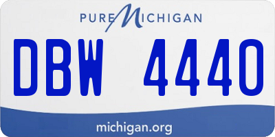 MI license plate DBW4440