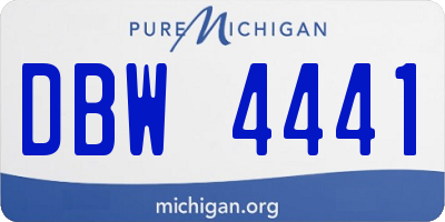 MI license plate DBW4441