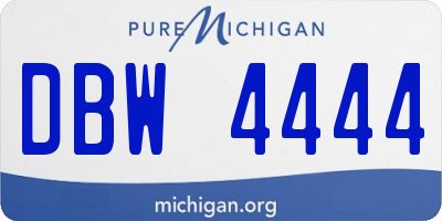 MI license plate DBW4444