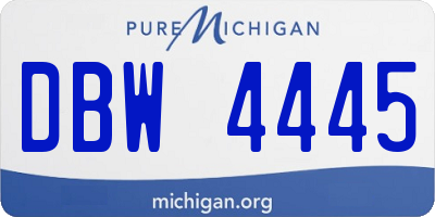 MI license plate DBW4445