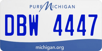 MI license plate DBW4447