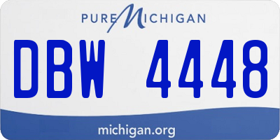 MI license plate DBW4448