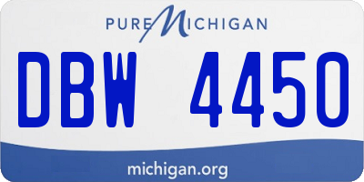 MI license plate DBW4450