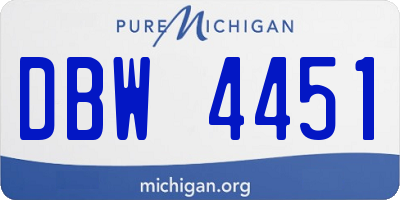 MI license plate DBW4451