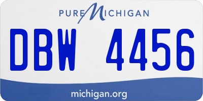 MI license plate DBW4456