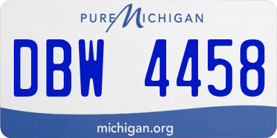 MI license plate DBW4458