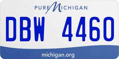 MI license plate DBW4460