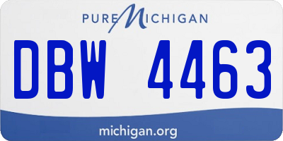 MI license plate DBW4463