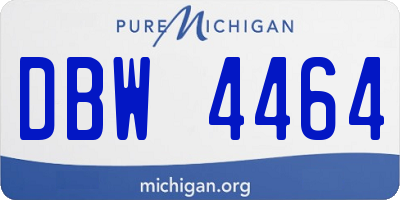 MI license plate DBW4464