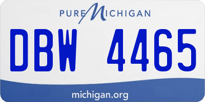 MI license plate DBW4465