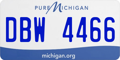 MI license plate DBW4466