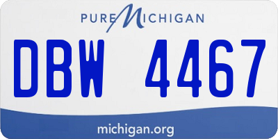 MI license plate DBW4467