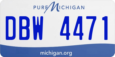 MI license plate DBW4471