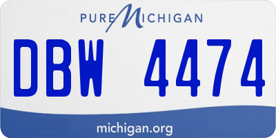 MI license plate DBW4474