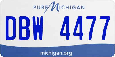 MI license plate DBW4477