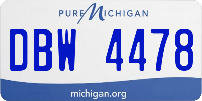 MI license plate DBW4478