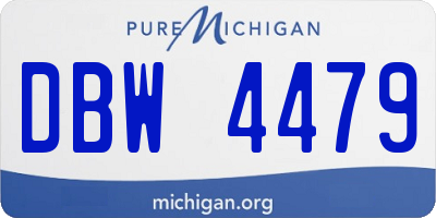 MI license plate DBW4479