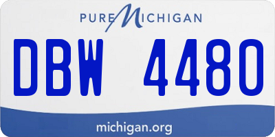 MI license plate DBW4480