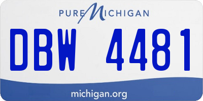 MI license plate DBW4481