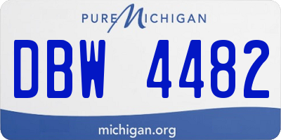 MI license plate DBW4482
