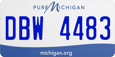 MI license plate DBW4483