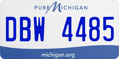 MI license plate DBW4485