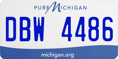 MI license plate DBW4486
