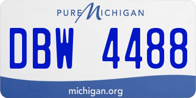 MI license plate DBW4488
