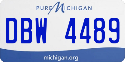 MI license plate DBW4489