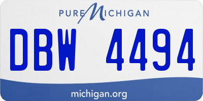 MI license plate DBW4494