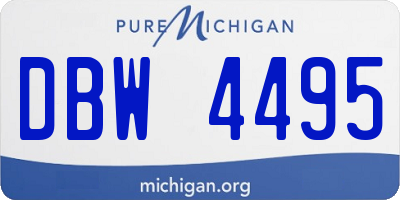 MI license plate DBW4495