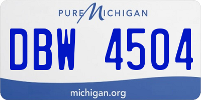 MI license plate DBW4504