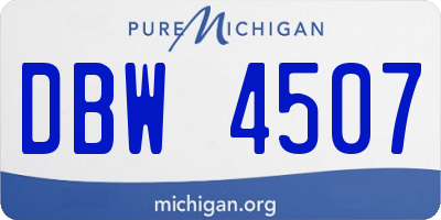 MI license plate DBW4507
