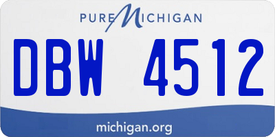 MI license plate DBW4512