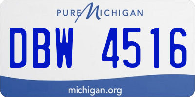 MI license plate DBW4516