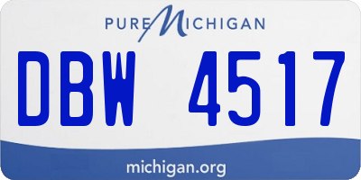 MI license plate DBW4517
